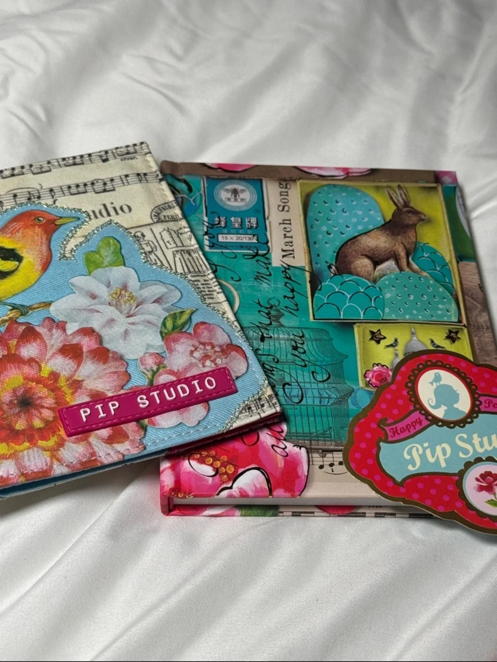 New Pip Studio Floral & Bird Passport Wallet And  music themed Address Book